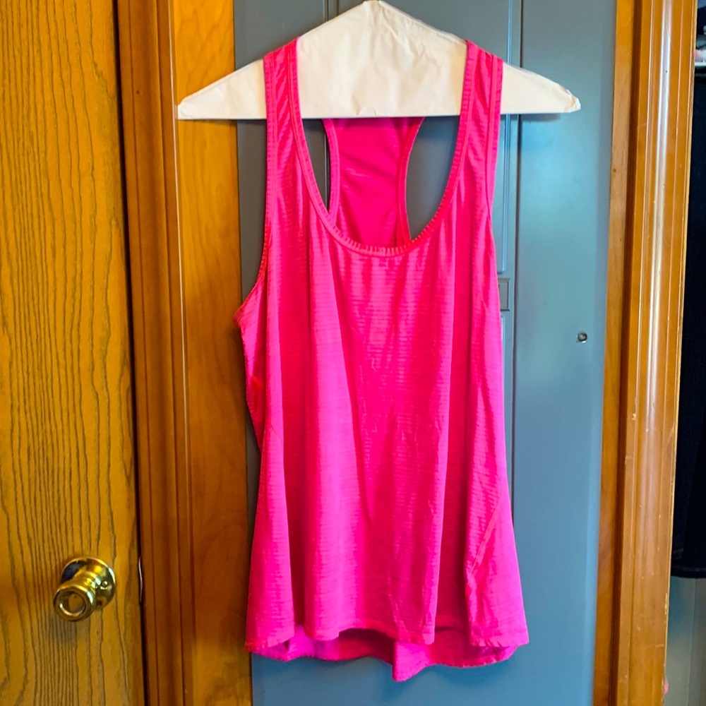 Athleta ribbed hot pink racer back tank
